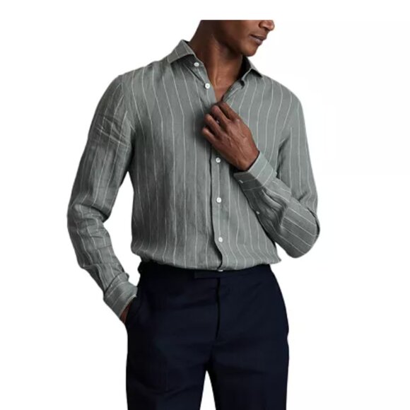 Reiss Ruban Printed Linen Shirt